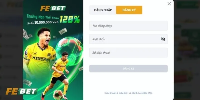 Các thao tác đăng ký FE Bet chi tiết